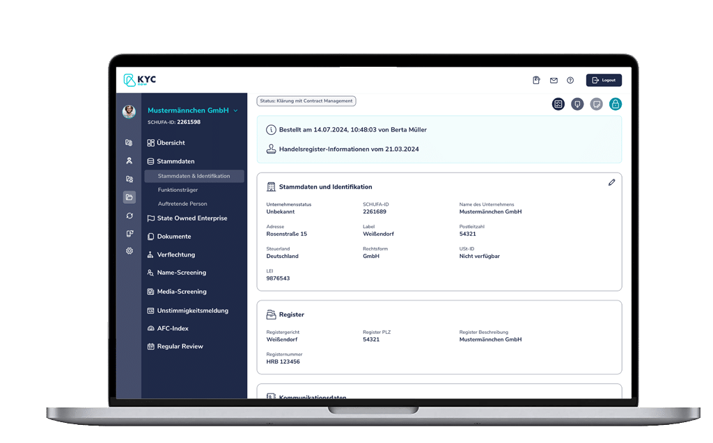 kycnow screen mock up