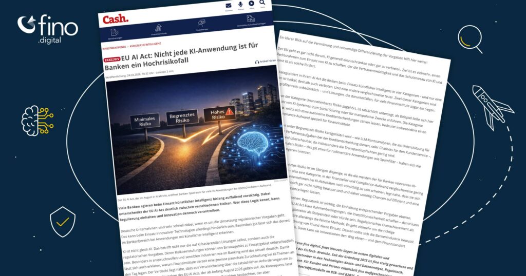 EU AI Act/Cash-Artikel Visual Blogbpost fino digital