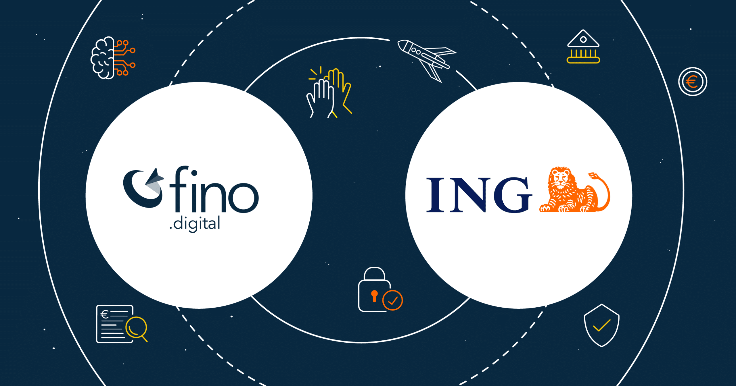 ING Logo und fino digital Logo nebeneinander – Kooperation für Instant Lending